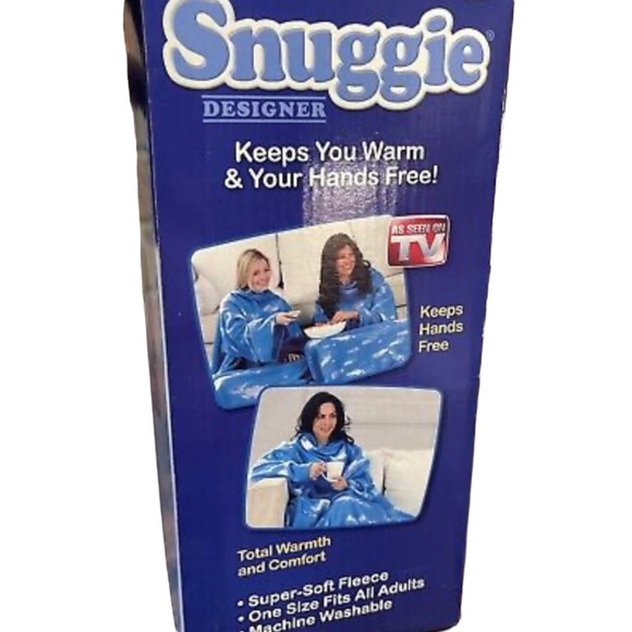 Snuggie blanket with arms cloud pattern pockets soft warm huge to wrap up in EUC - Picture 10 of 11